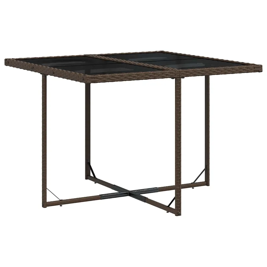 Ensemble à manger de jardin et coussins 9 pcs marron poly rotin - 4
