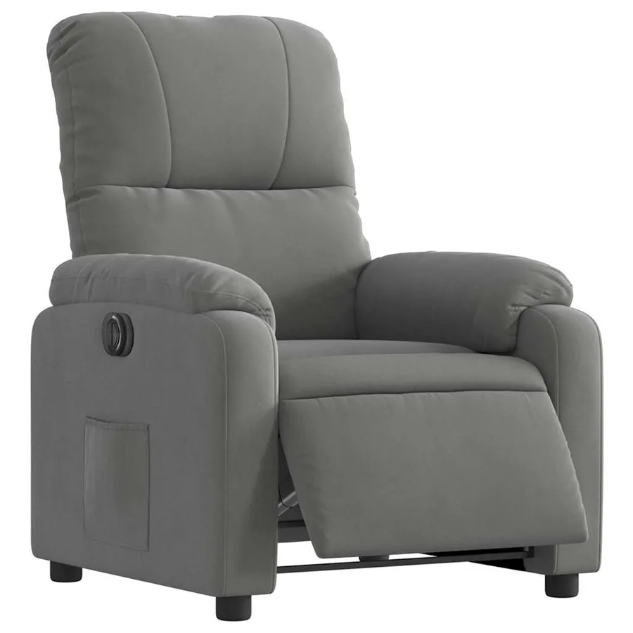 Fauteuil inclinable électrique gris foncé tissu microfibre - 3