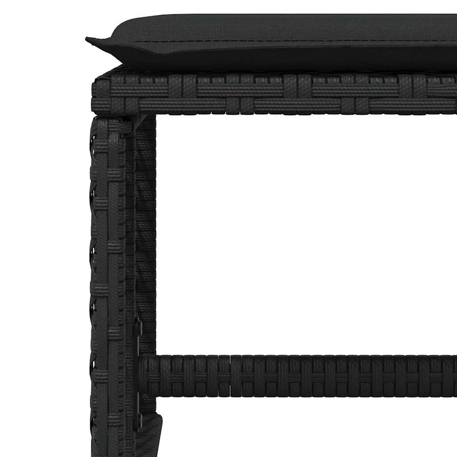 Ensemble à manger de jardin 11 pcs coussins noir résine tressée - 10
