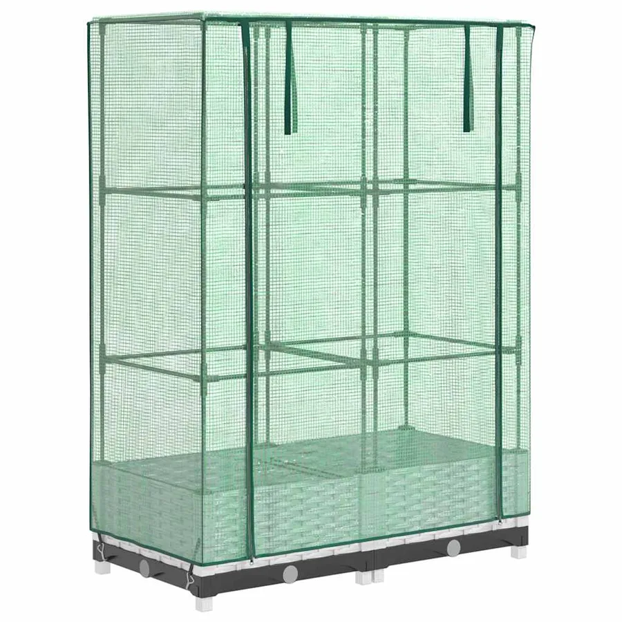Jardinière surélevée avec housse aspect rotin 80x40x123 cm - 2