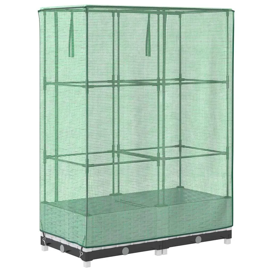 Jardinière surélevée avec housse aspect rotin 80x40x123 cm - 6