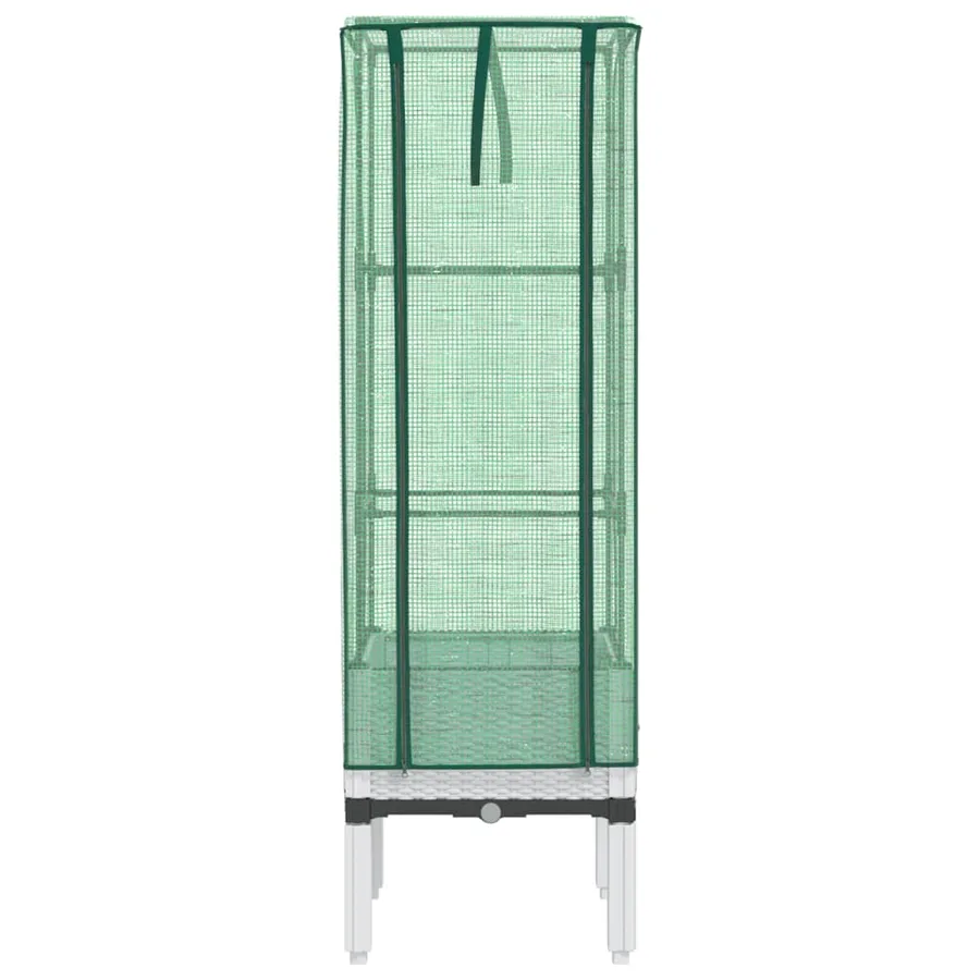 Jardinière surélevée avec housse aspect rotin 40x40x140 cm - 4
