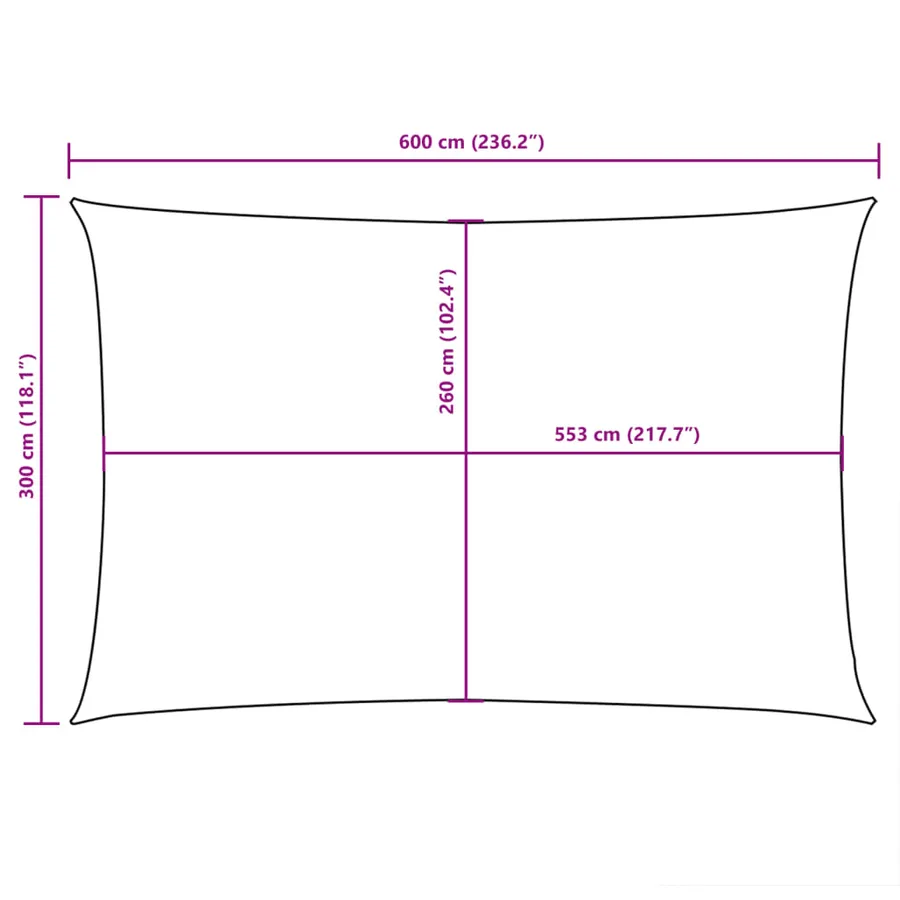 Voile de parasol tissu oxford rectangulaire 3x6 m anthracite - 10