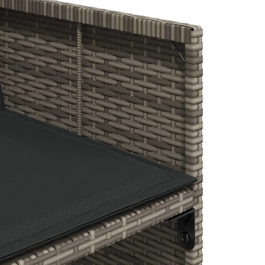 Ensemble à manger de jardin 9 pcs coussins gris résine tressée - 9