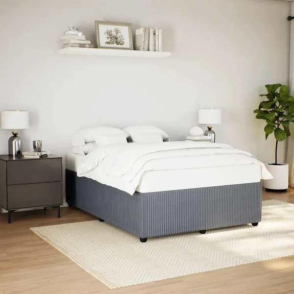 Cadre de lit sans matelas gris foncé 160x200 cm velours