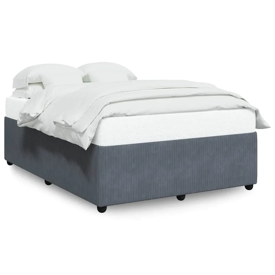 Cadre de lit sans matelas gris foncé 160x200 cm velours - 2