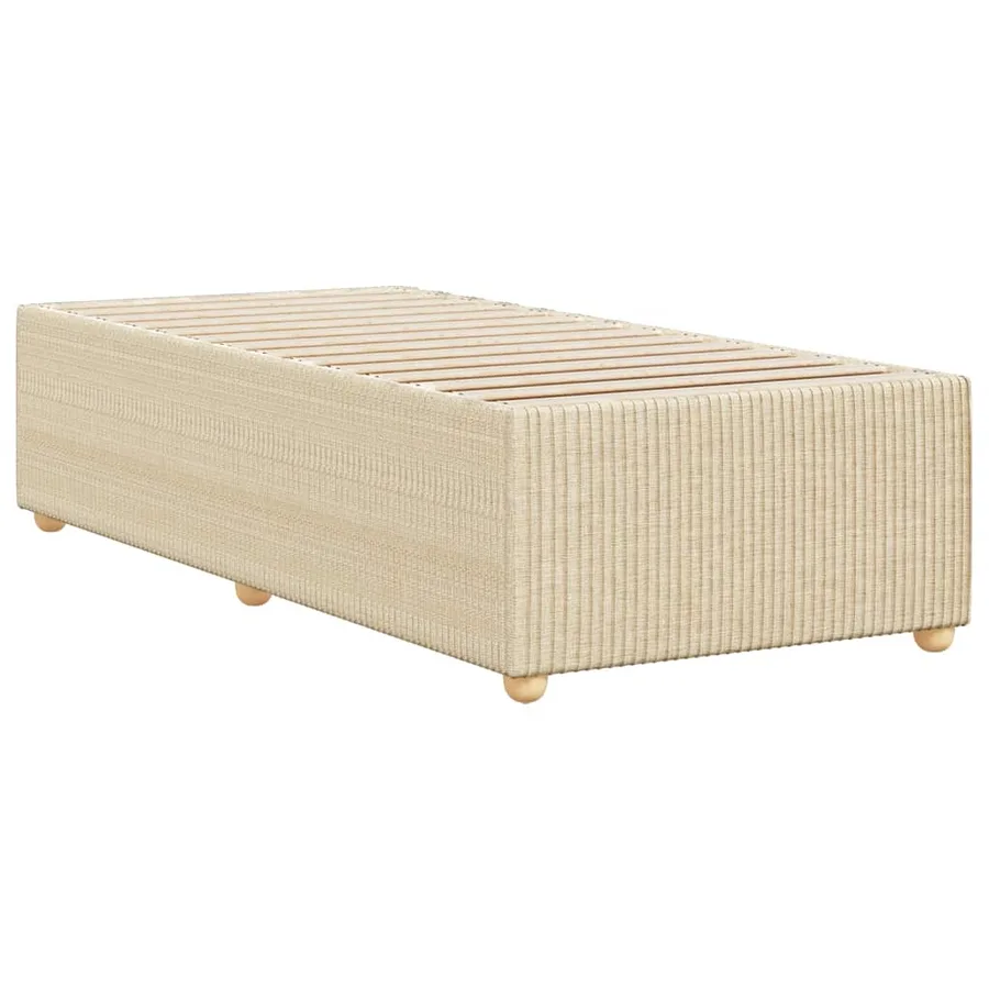 Cadre de lit sans matelas crème 90x190 cm tissu - 6