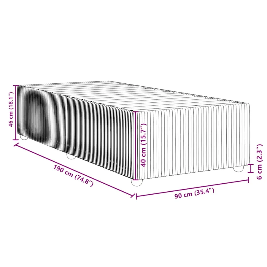 Cadre de lit sans matelas crème 90x190 cm tissu - 9