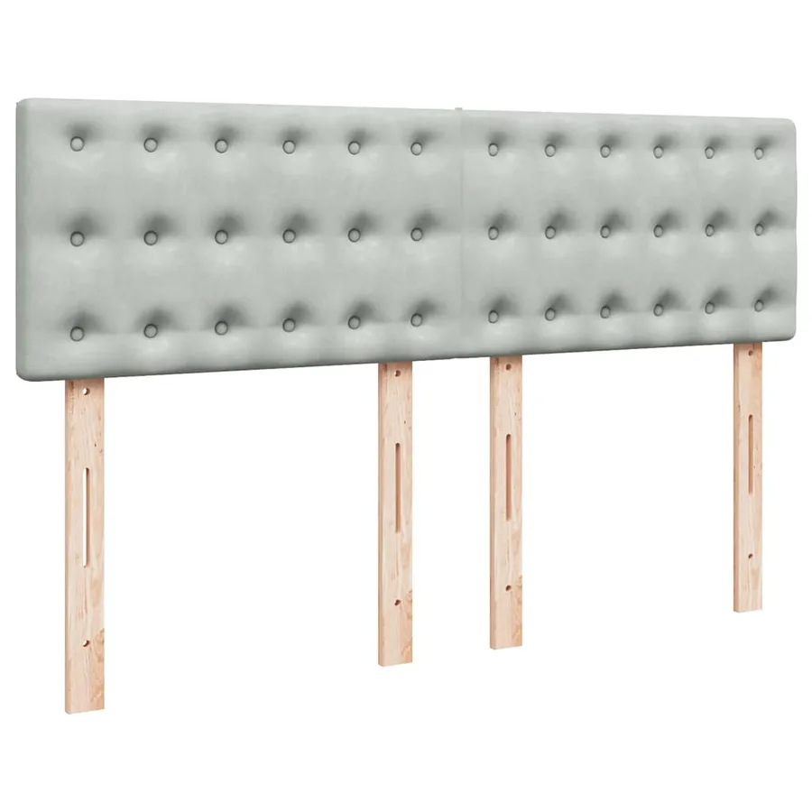 Sommier à lattes de lit et matelas Gris clair 140x200cm Velours - 5