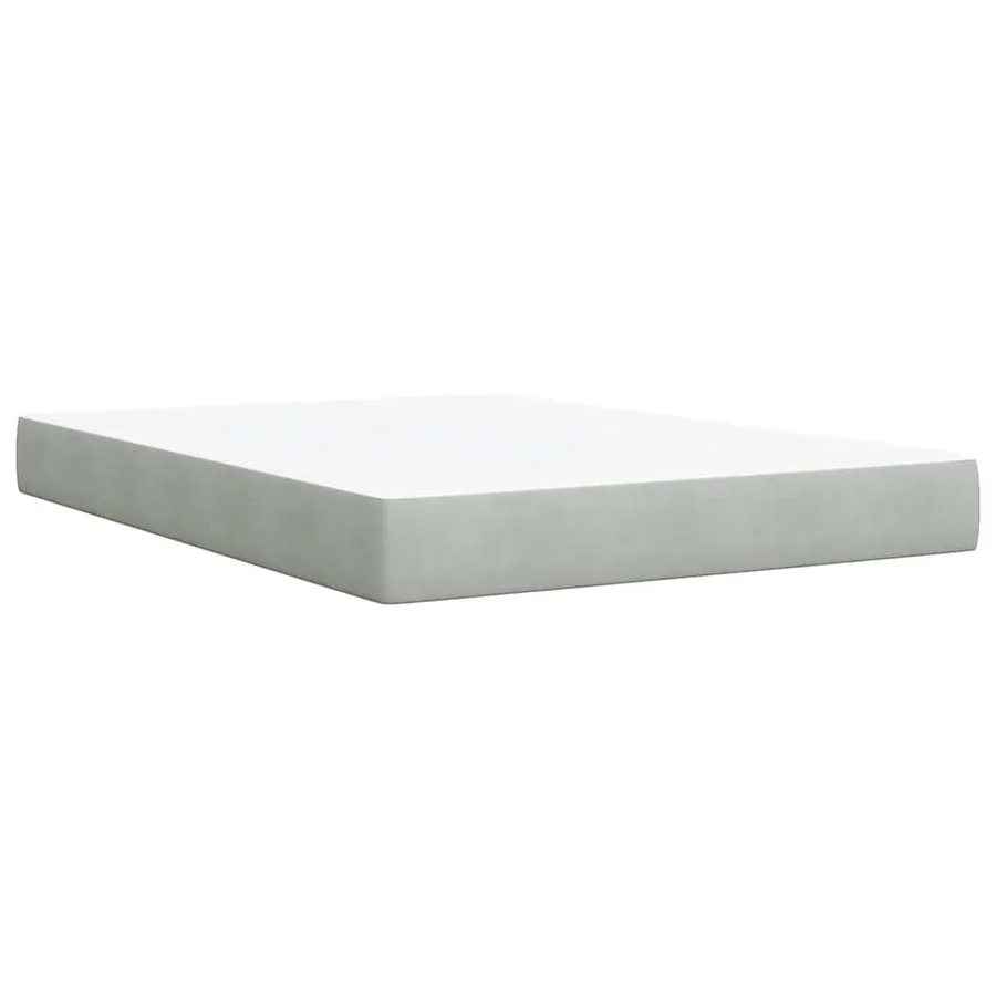 Sommier à lattes de lit et matelas Gris clair 140x200cm Velours - 7