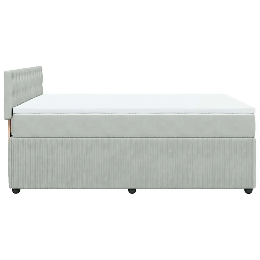 Sommier à lattes de lit et matelas Gris clair 140x200cm Velours - 9