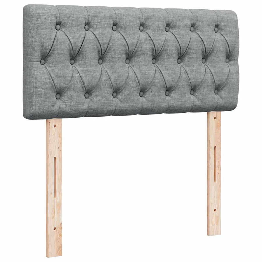 Sommier à lattes de lit et matelas Gris clair 90x190 cm Tissu - 7