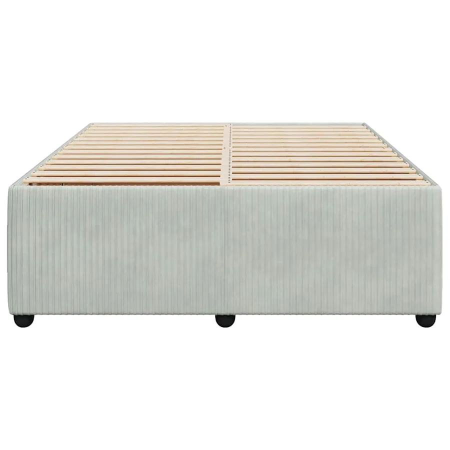 Cadre de lit sans matelas gris clair 140x200 cm velours - 4