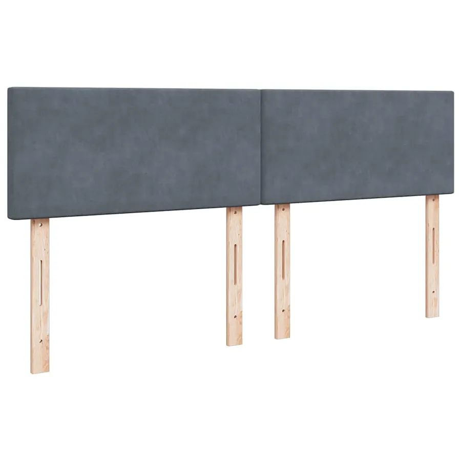 Sommier à lattes de lit et matelas Gris foncé 180x200cm Velours - 5