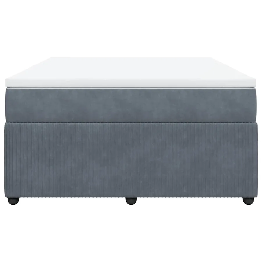 Sommier à lattes de lit et matelas Gris foncé 140x200cm Velours - 4