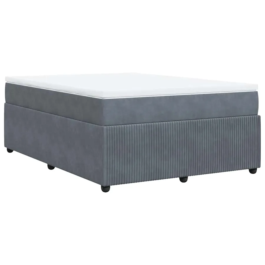 Sommier à lattes de lit et matelas Gris foncé 140x200cm Velours - 9