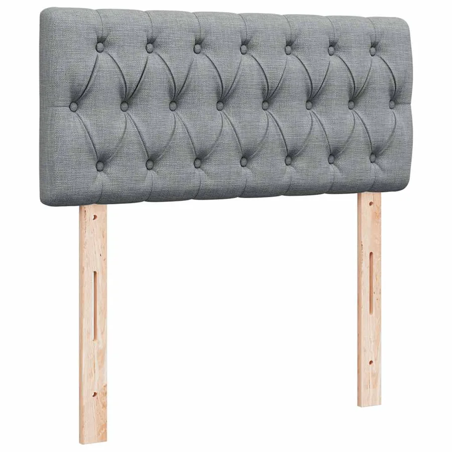 Sommier à lattes de lit et matelas Gris clair 90x190 cm Tissu - 12
