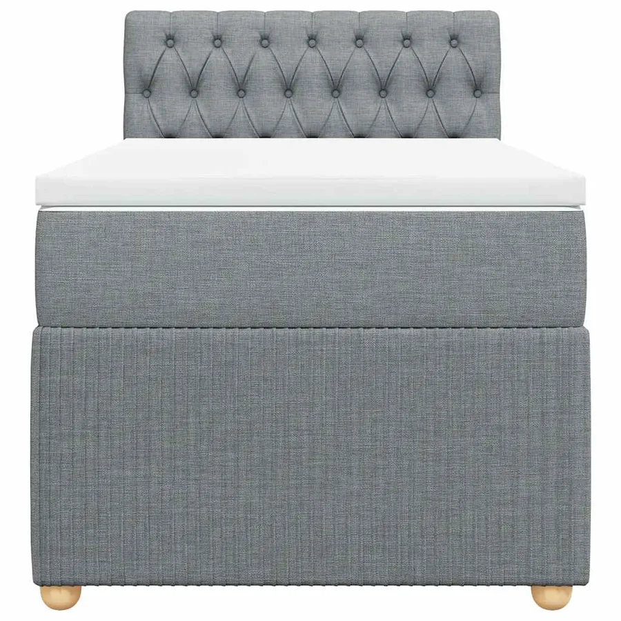 Sommier à lattes de lit et matelas Gris clair 90x190 cm Tissu - 6