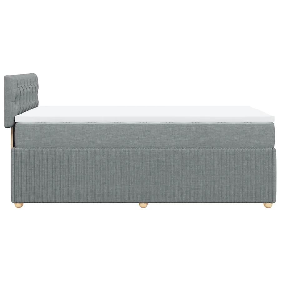 Sommier à lattes de lit et matelas Gris clair 90x190 cm Tissu - 7