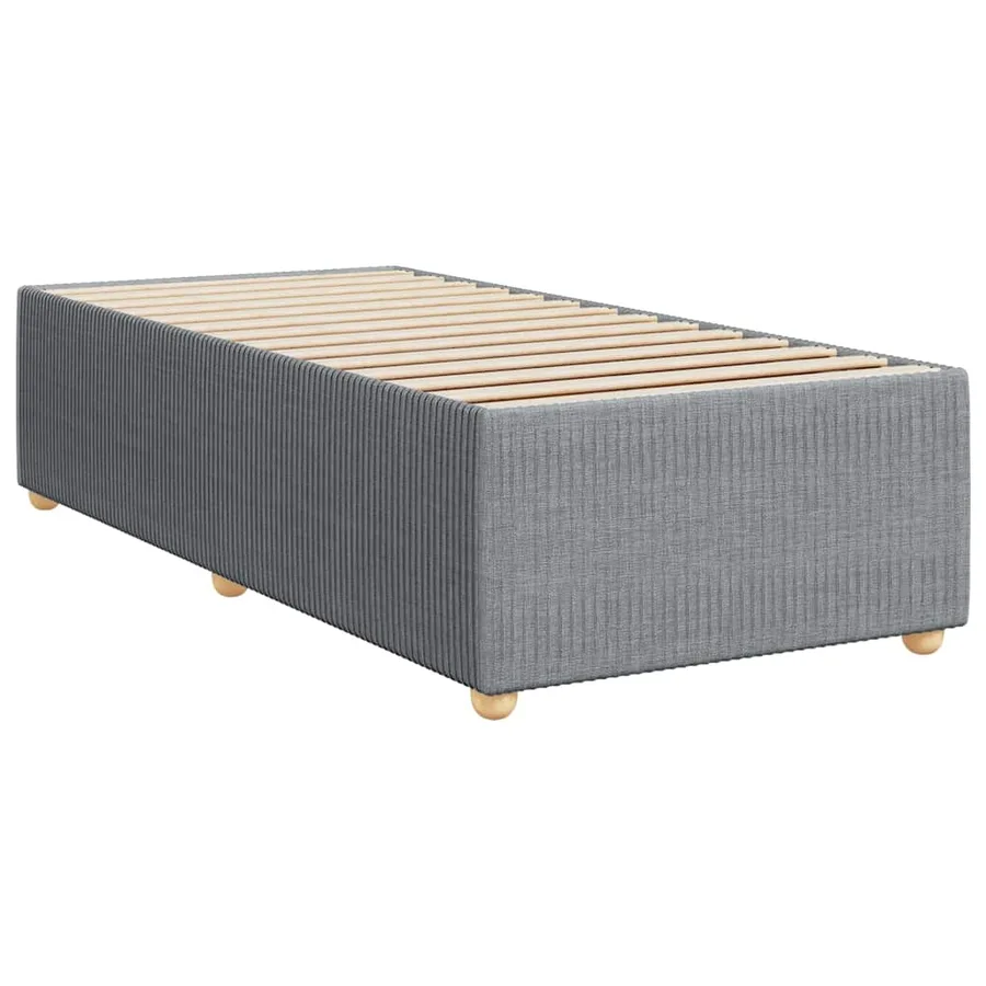 Sommier à lattes de lit et matelas Gris clair 90x190 cm Tissu - 9