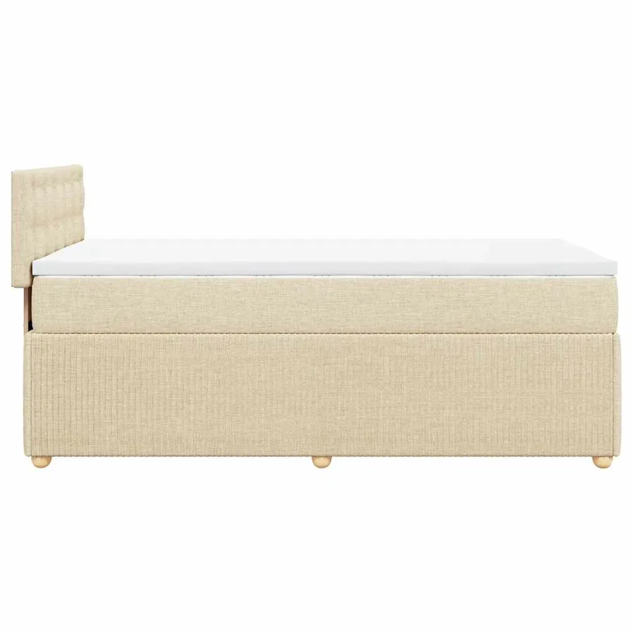 Sommier à lattes de lit et matelas Crème 90x190 cm Tissu - 5
