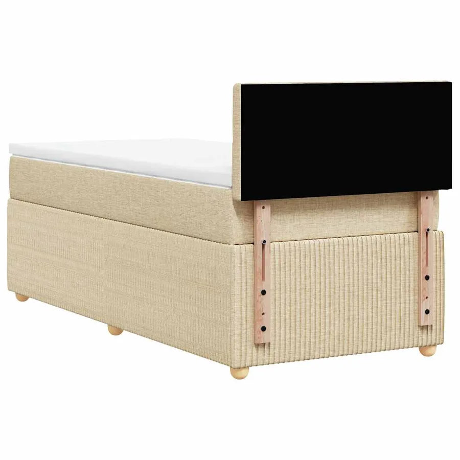Sommier à lattes de lit et matelas Crème 90x190 cm Tissu - 6