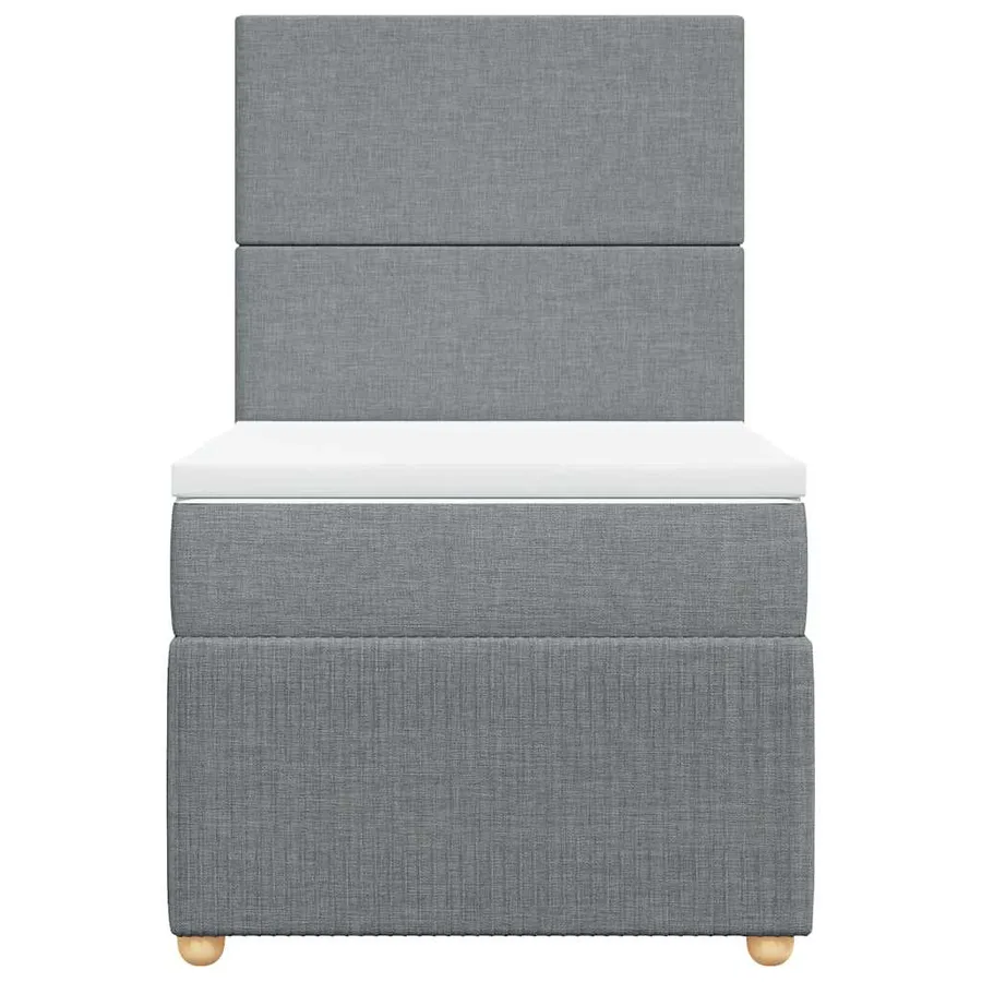 Sommier à lattes de lit et matelas Gris clair 90x190 cm Tissu - 4