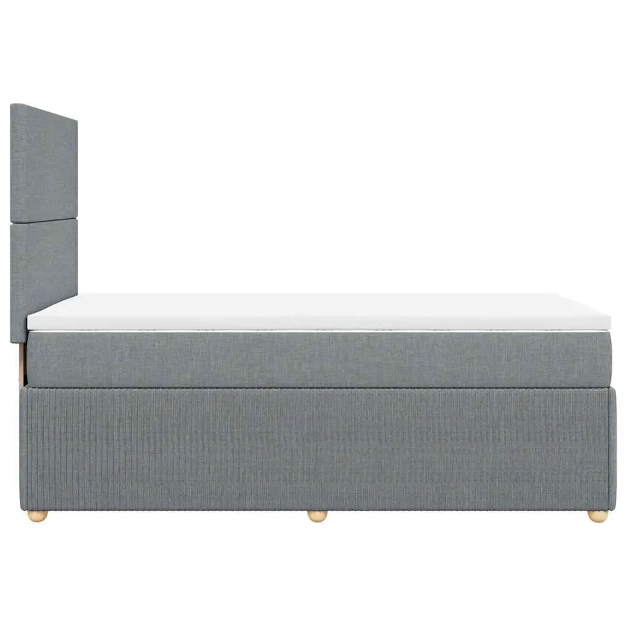 Sommier à lattes de lit et matelas Gris clair 90x190 cm Tissu - 5