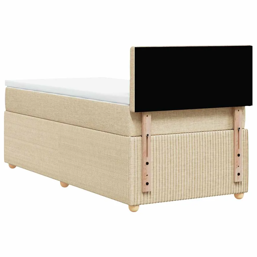 Sommier à lattes de lit et matelas Crème 90x190 cm Tissu - 8