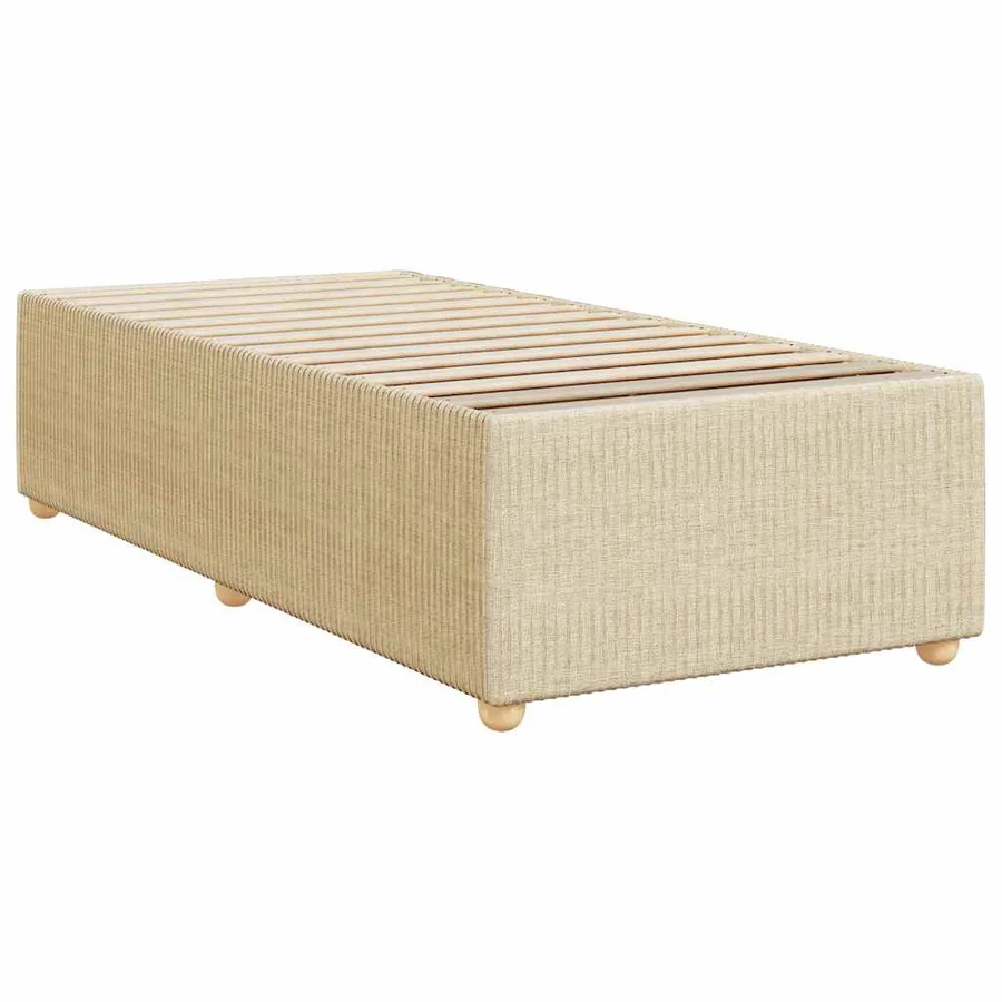 Sommier à lattes de lit et matelas Crème 90x190 cm Tissu - 9