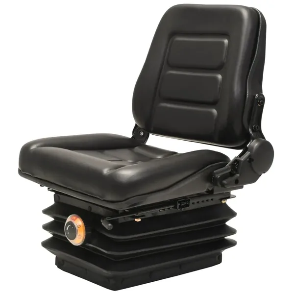 Tractor seat with suspension and adjustable backrest