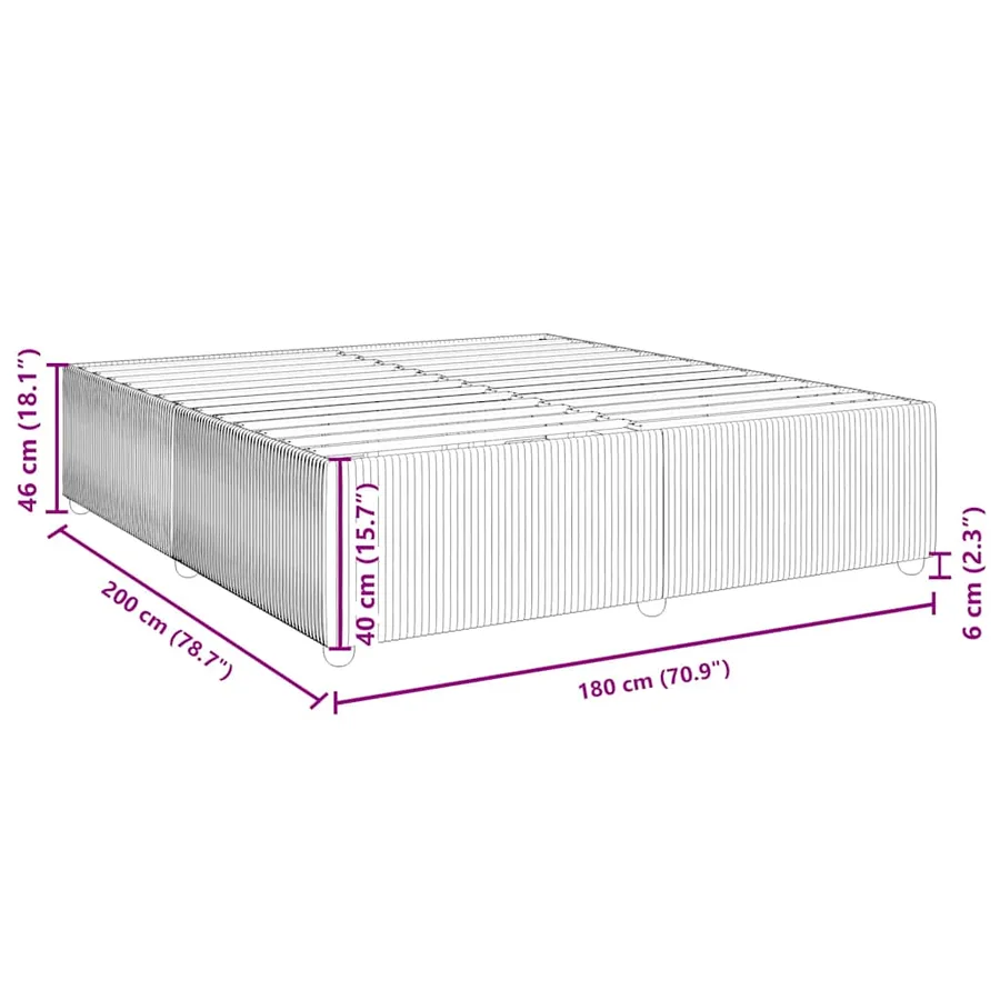 Cadre de lit sans matelas vert foncé 180x200 cm velours - 9