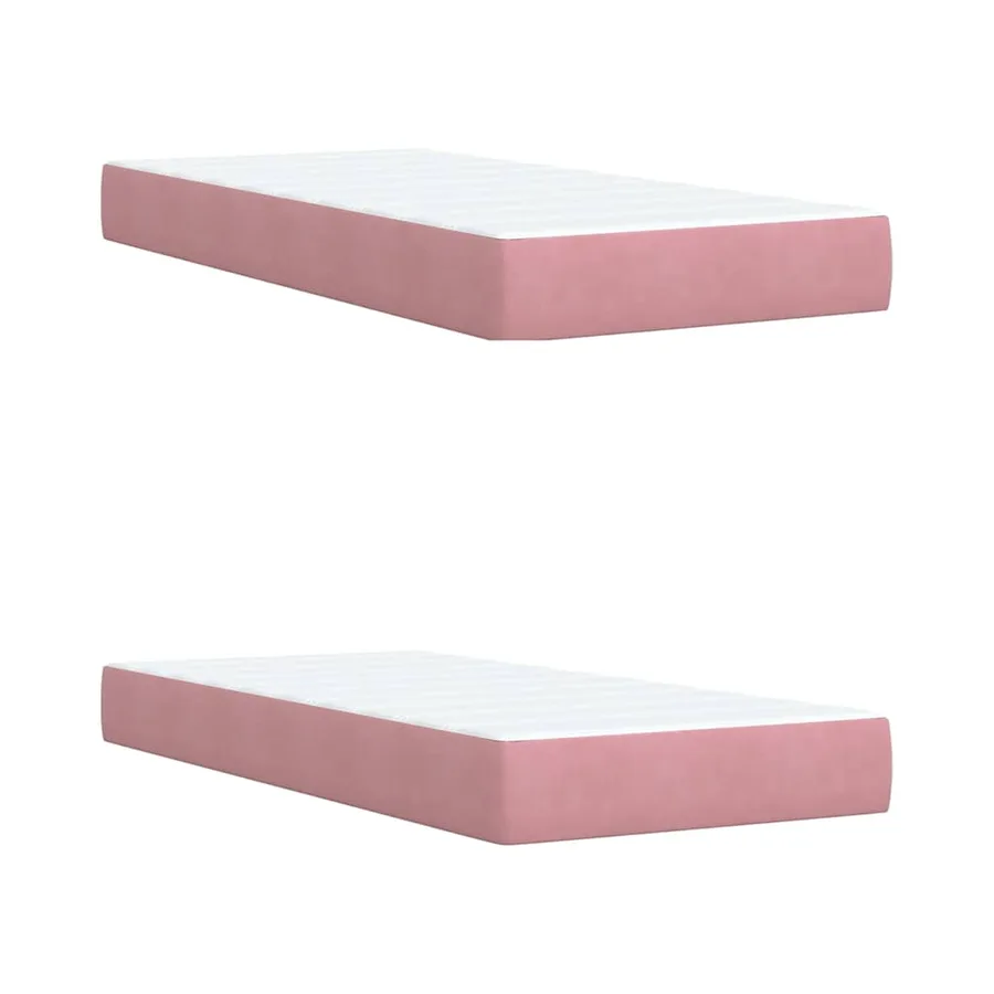 Sommier à lattes de lit avec matelas Rose 200x200 cm Velours - 7