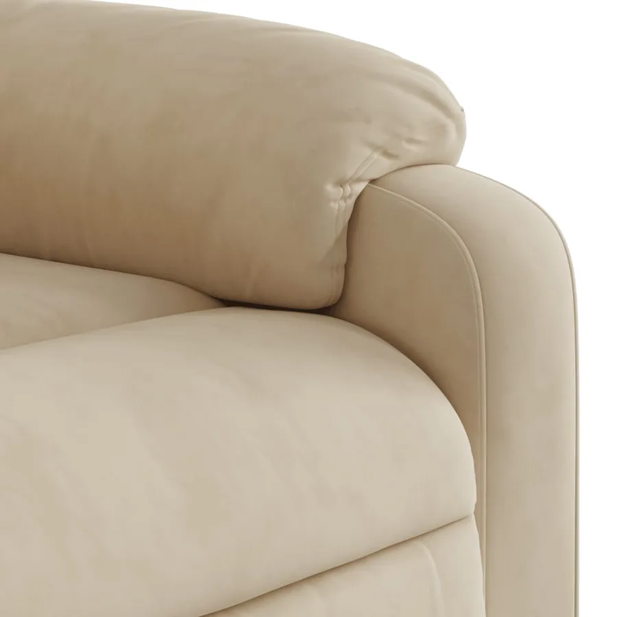 Fauteuil inclinable crème tissu microfibre - 8