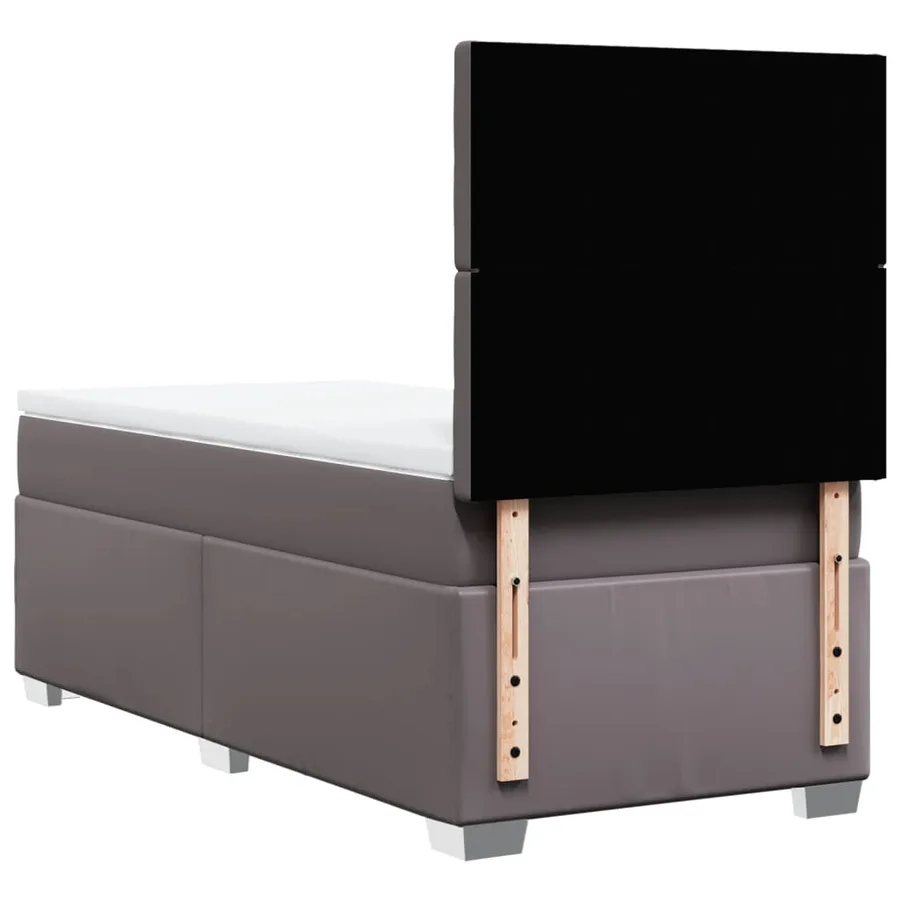 Sommier à lattes de lit avec matelas Gris 80x200 cm Similicuir - 12