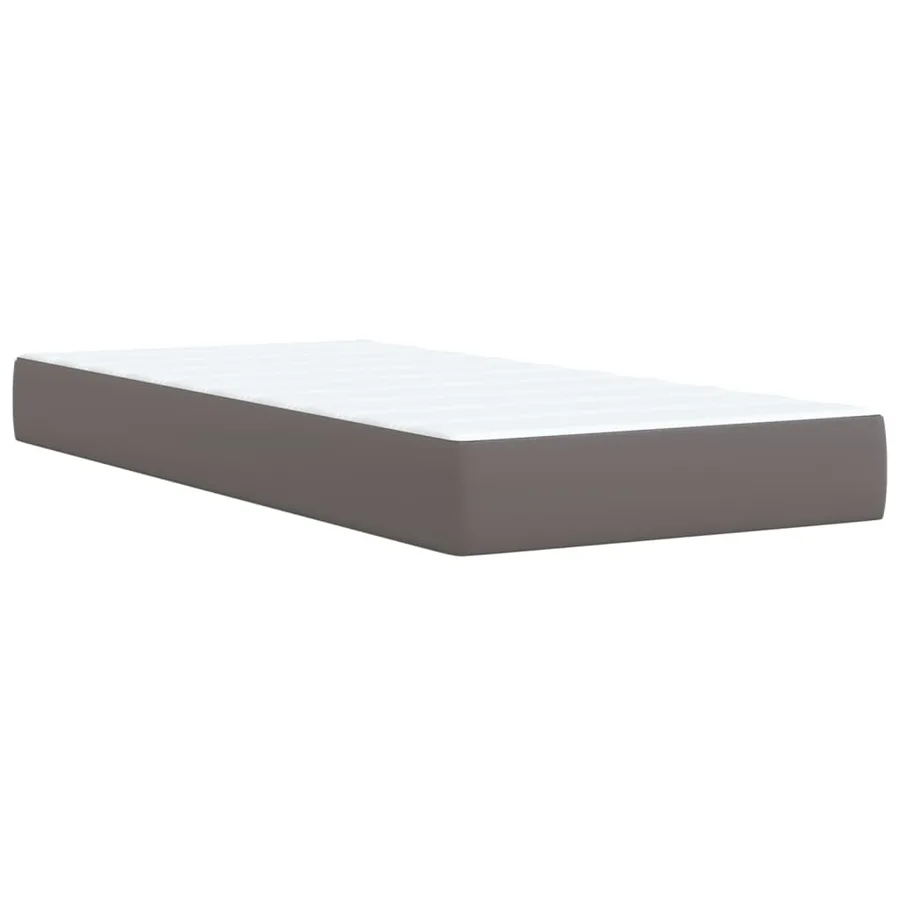 Sommier à lattes de lit avec matelas Gris 80x200 cm Similicuir - 9