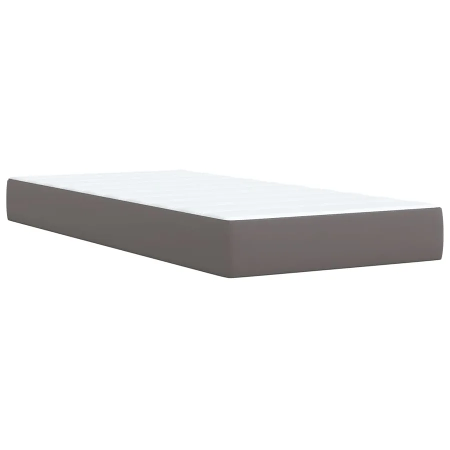Sommier à lattes de lit avec matelas Gris 80x200 cm Similicuir - 10