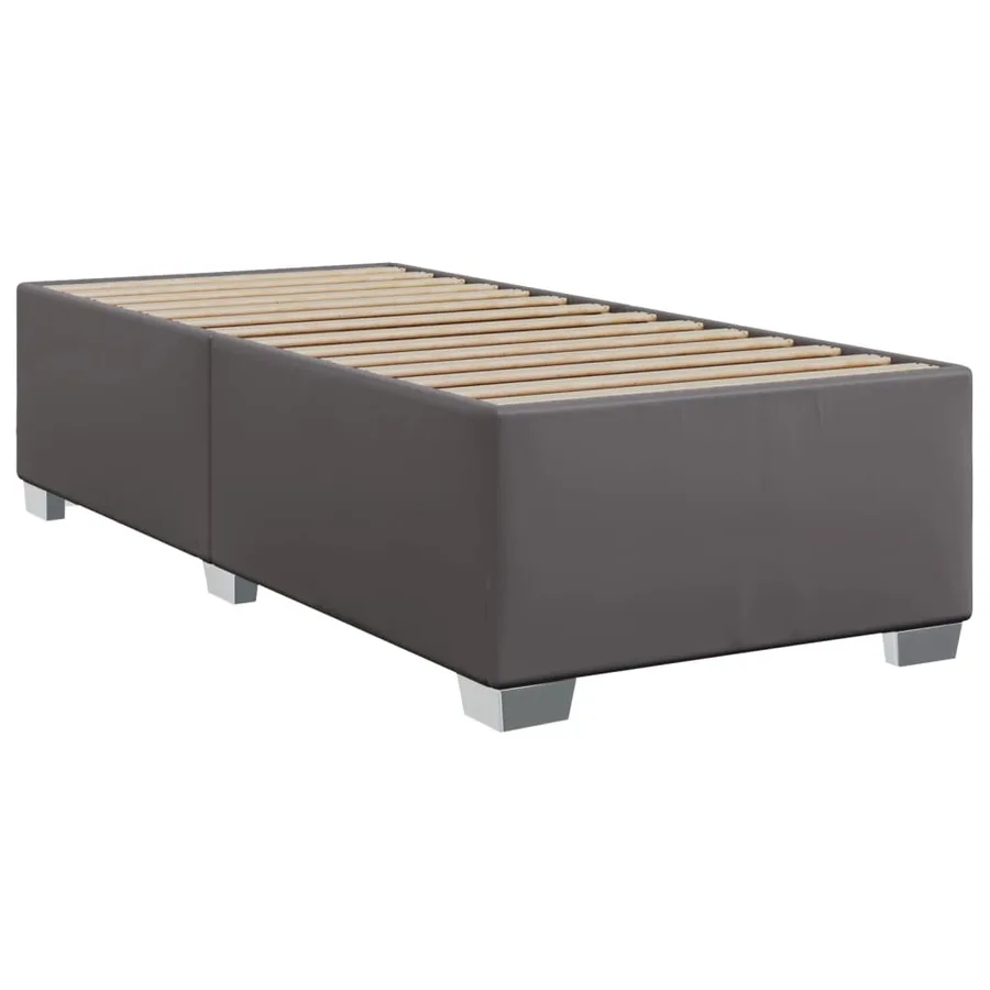 Sommier à lattes de lit avec matelas Gris 80x200 cm Similicuir - 7