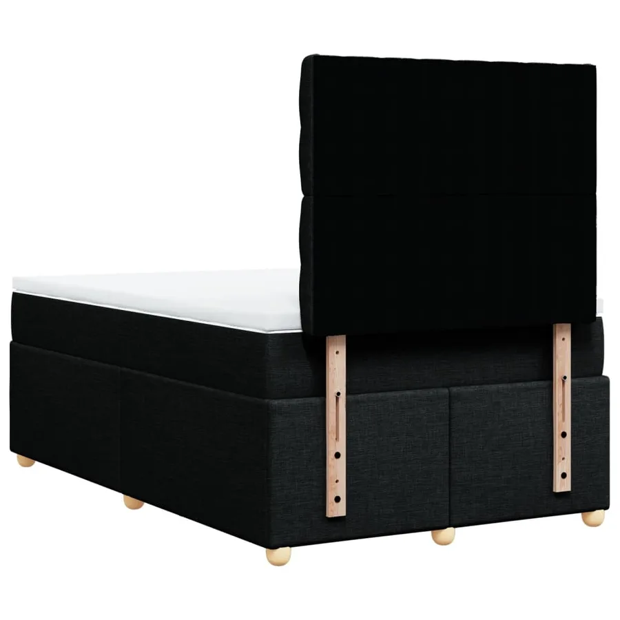 Sommier à lattes de lit avec matelas Noir 120x200 cm Tissu - 6