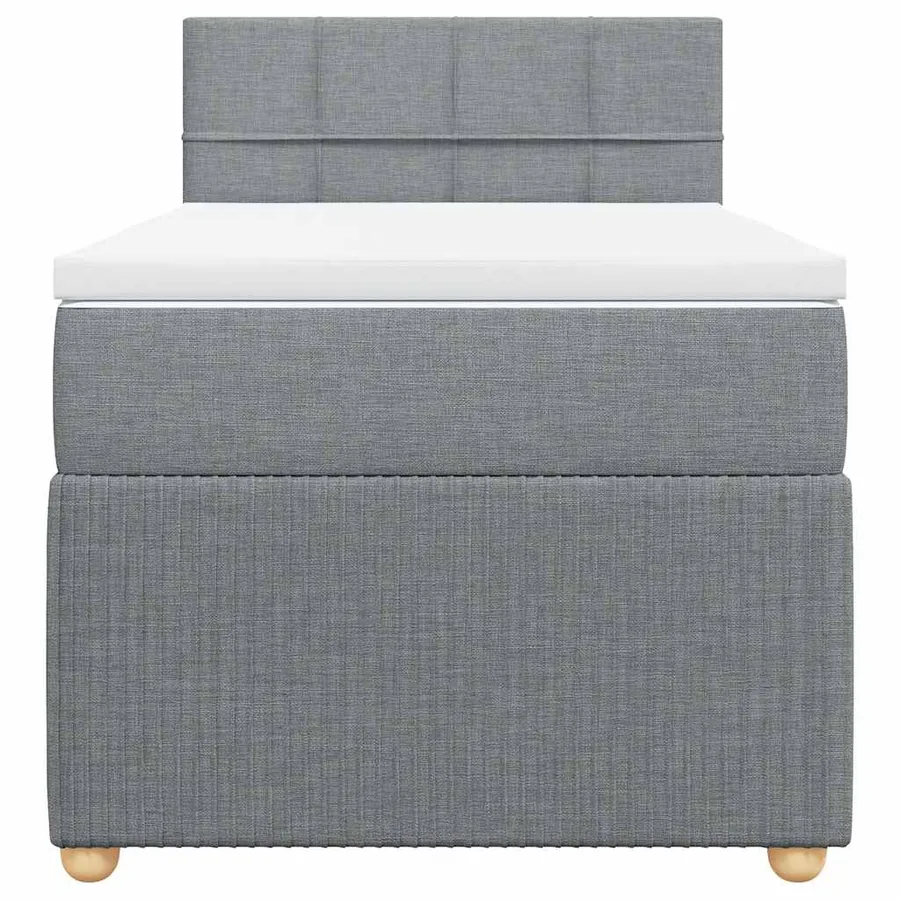 Sommier à lattes de lit et matelas Gris clair 90x190 cm Tissu - 4