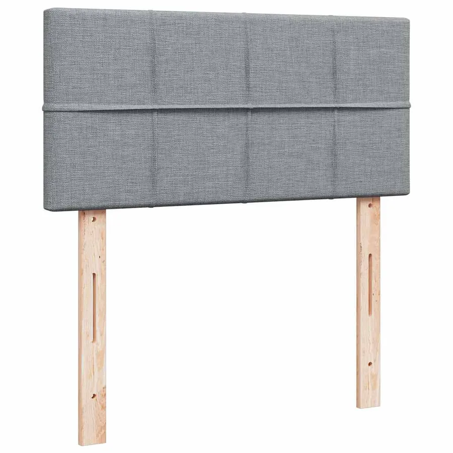 Sommier à lattes de lit et matelas Gris clair 90x190 cm Tissu - 7