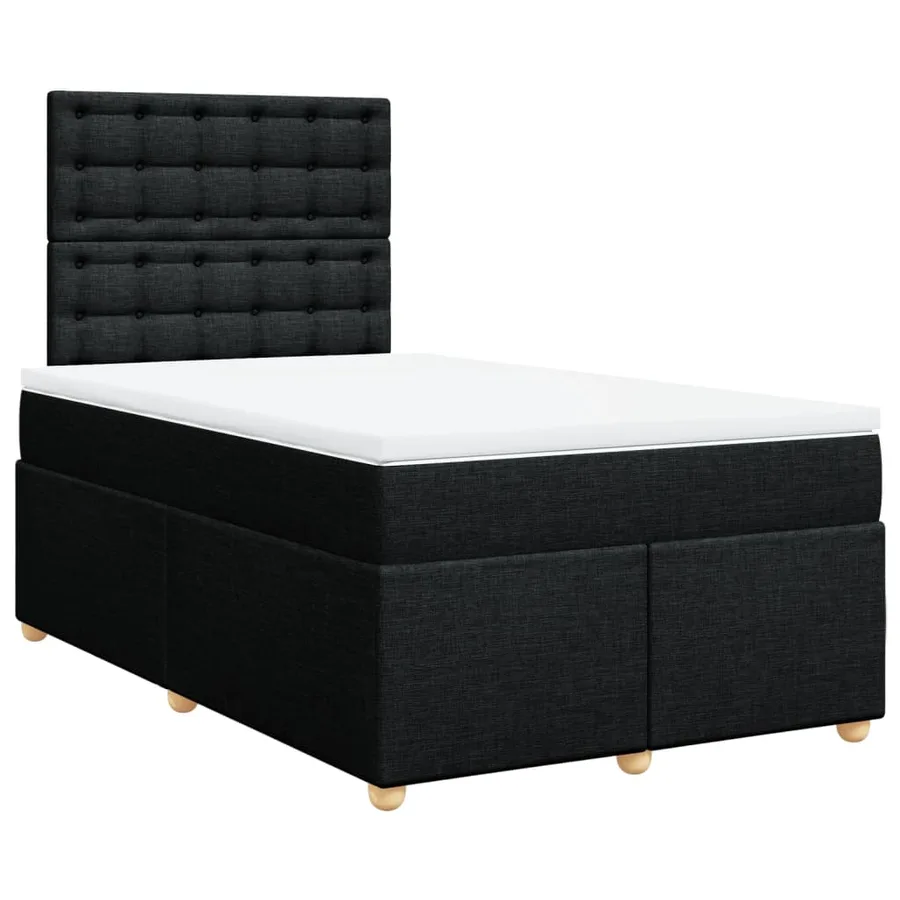 Sommier à lattes de lit avec matelas Noir 120x200 cm Tissu - 2