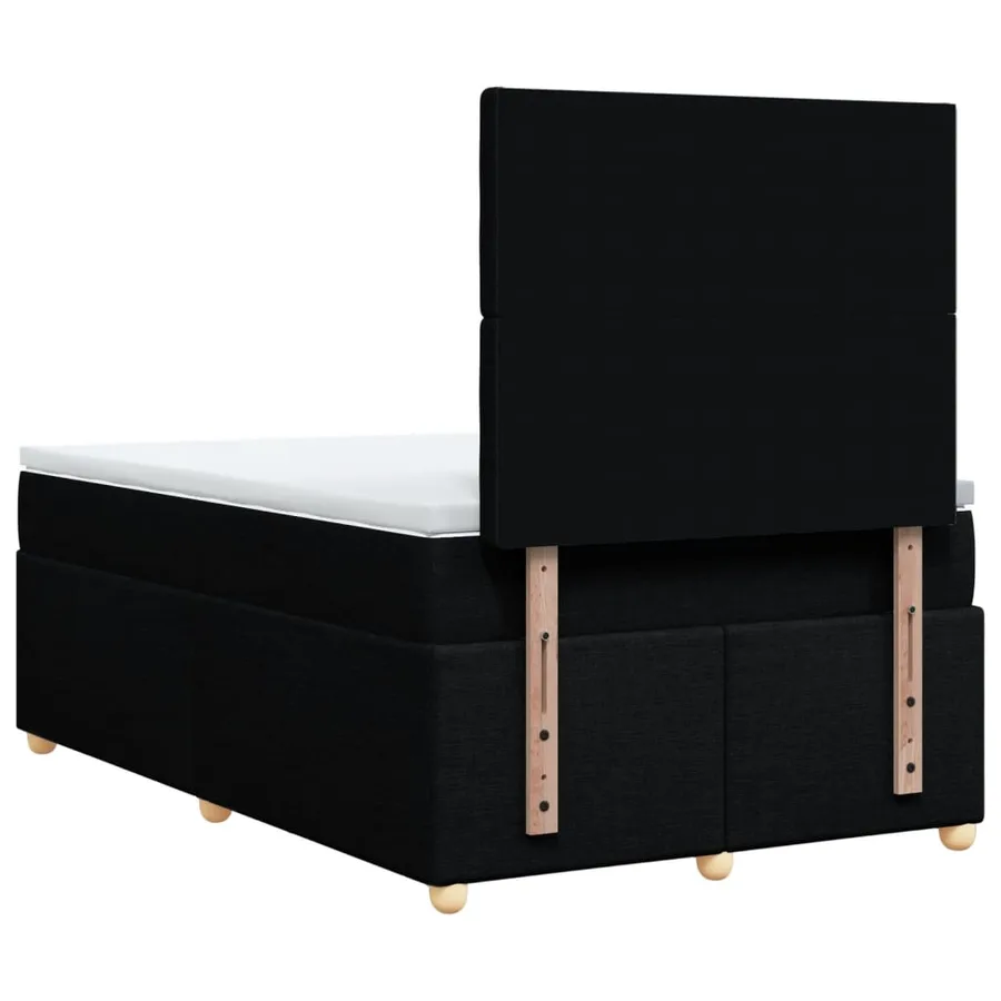 Sommier à lattes de lit avec matelas Noir 120x200 cm Tissu - 6
