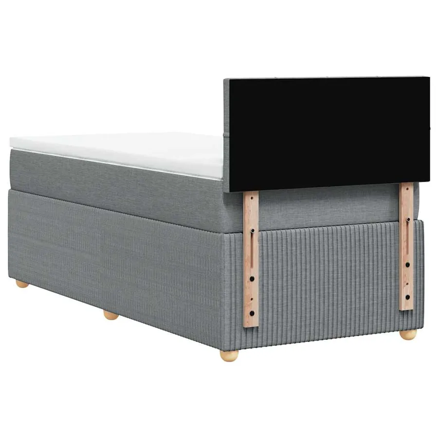 Sommier à lattes de lit et matelas Gris clair 90x190 cm Tissu - 8
