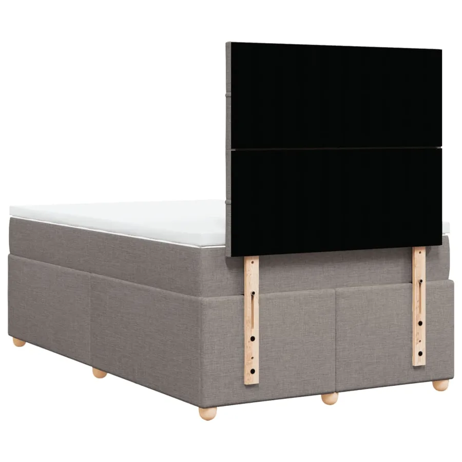 Sommier à lattes de lit avec matelas taupe 120x190 cm tissu - 3