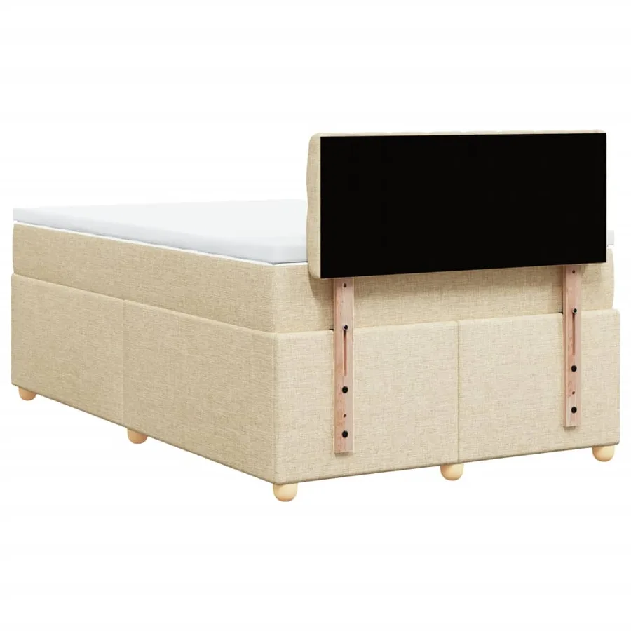 Sommier à lattes de lit avec matelas crème 120x190 cm tissu - 6