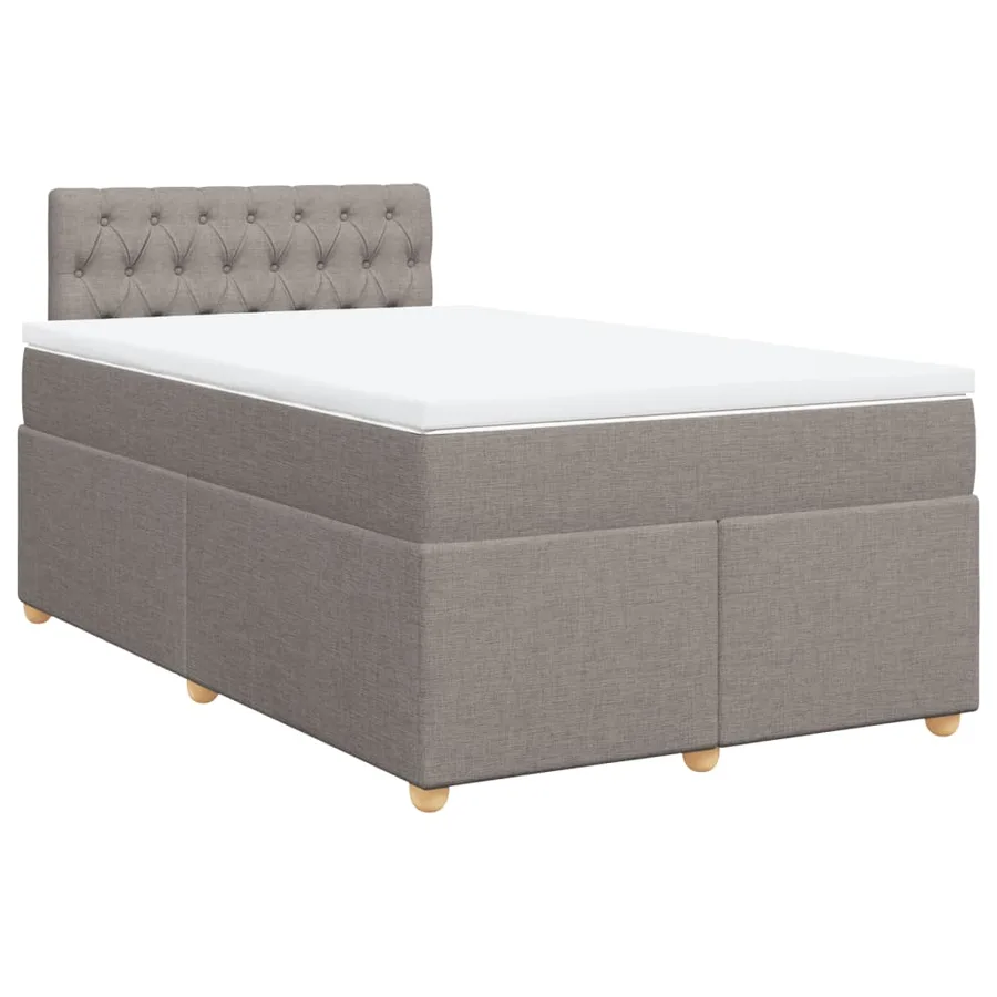 Sommier à lattes de lit avec matelas taupe 120x190 cm tissu - 3