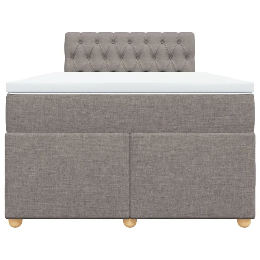 Sommier à lattes de lit avec matelas taupe 120x190 cm tissu - 6