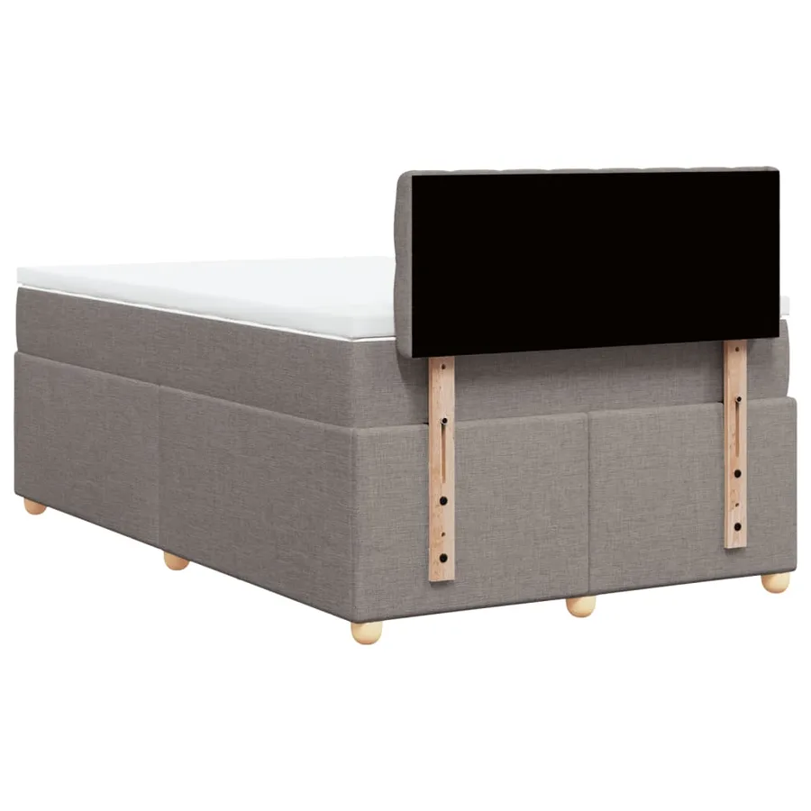 Sommier à lattes de lit avec matelas taupe 120x190 cm tissu - 8