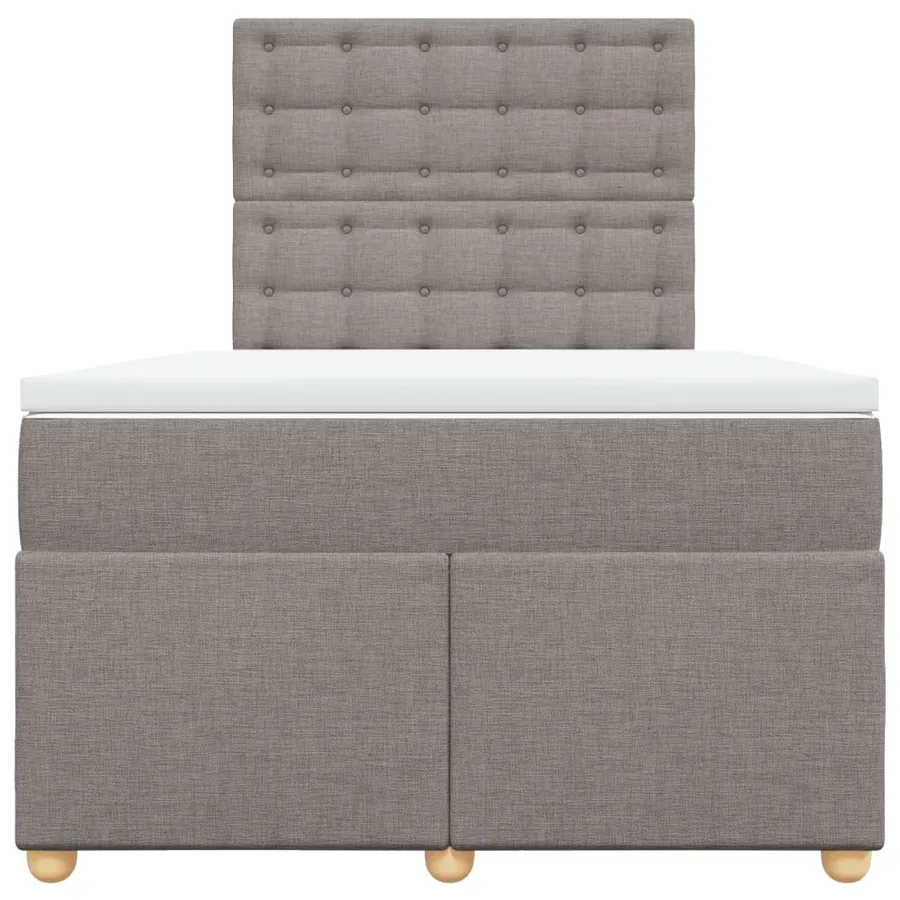 Sommier à lattes de lit avec matelas taupe 120x190 cm tissu - 4